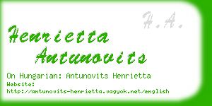 henrietta antunovits business card